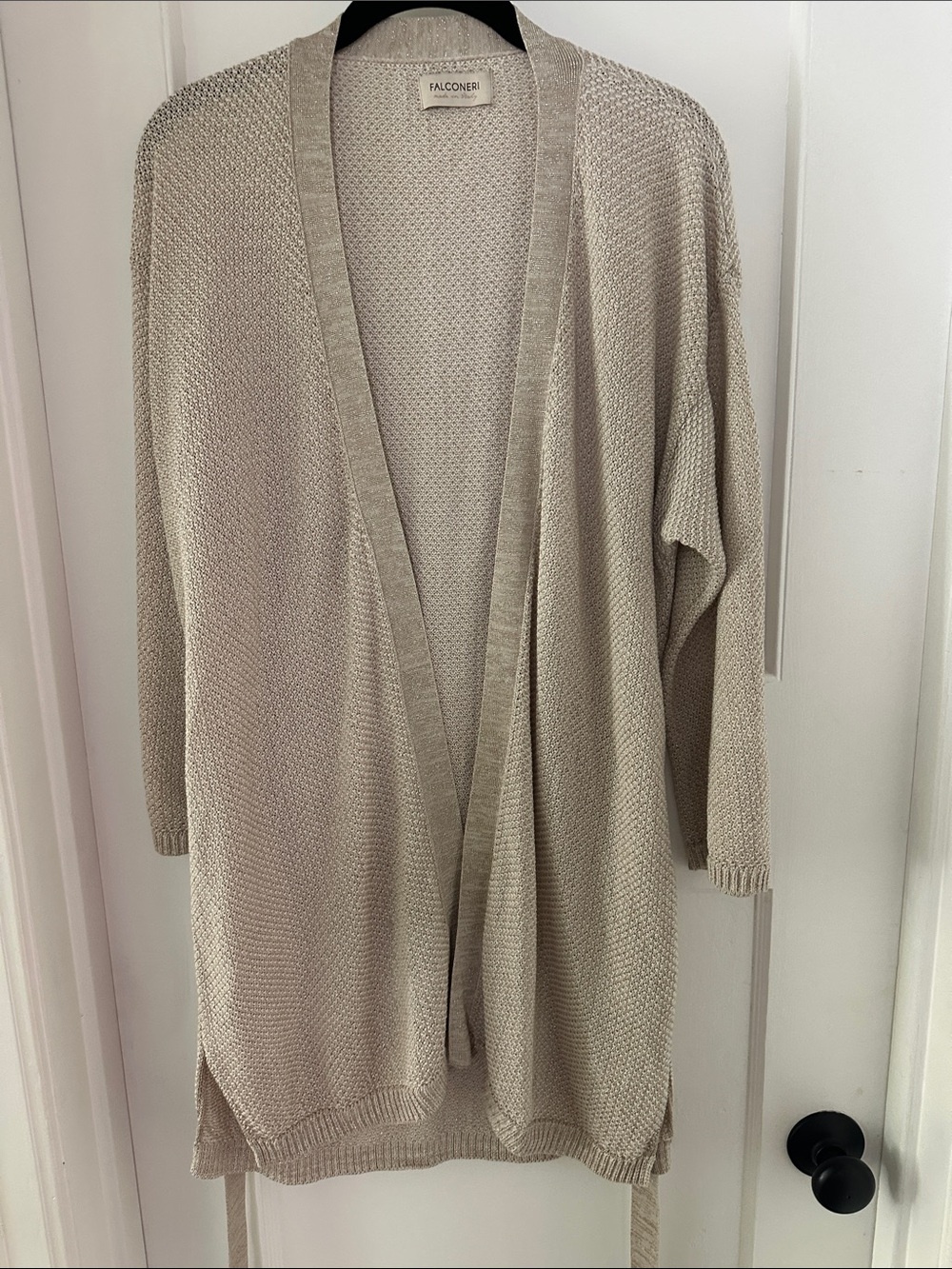 Falconeri Open-Front Cream Knit Cardigan